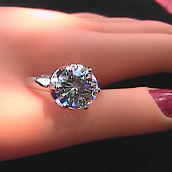 14k White Gold Filled Engagement Ring (#60) - Picture 6 of 8